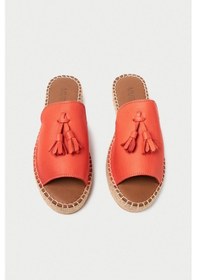 Resim Mubiano Hakiki Deri 605-orj Püsküllü Oranj Kadın Espadril Terlik Oranj 