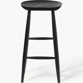 Resim Riza Ahşap Bar Taburesi Siyah 78 cm 