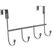 Resim Metal Kapı Arkası Askılık 4 Kancalı Metal Askılık Krom 
