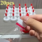 Resim Çeşitli şişeler için uygun 20 adet plastik ağızlık kapağı seti - sızdırmaz yağ, su ve deterjan dolumları 