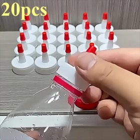 Resim Çeşitli şişeler için uygun 20 adet plastik ağızlık kapağı seti - sızdırmaz yağ, su ve deterjan dolumları 