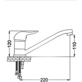 Resim Gms Serra Mix Gövdeden Dönerli Eviye Mutfak Bataryası Ser104 