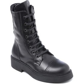 Resim Siyah Analin Bot Kadın Gtn-20317 John May Deri Analin Siyah Siyah 