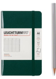 Resim Leuchtturm1917 Adres Defteri, Sert Kapak, 100 Gr. Kağıt, Orman Yeşili Kapak, A6 