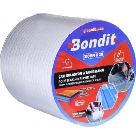 Resim Bondit Çatı Izolasyon Ses Su Yalıtım Tamir Çamur Bandı 10 cm Metre Seç 2 Metre x 10 cm 