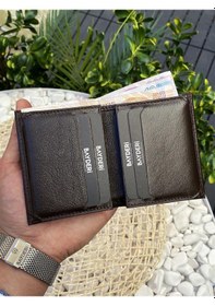 Resim Bayderi Cacna Hakiki Deri Kibar Erkek Cüzdan - Kahve Kahverengi 