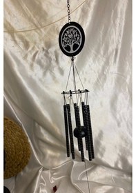 Resim Deprem Zili Çanı Duvar Rüzgar Çanı Zili Feng Shui Ejderha Yılı Koruyucu Hayat Yaşam Ağacı Telkari 5 Çanlı Nazar Boncuğu Metal Objeli 