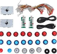 Resim PS3 için DIY Arcade Oyun Joystick Seti, Arcade Oyun Denetleyicisi USB Chip Kontrol Paneli DIY Kiti için PS3/PC Gamepad Işıklı Düğme 