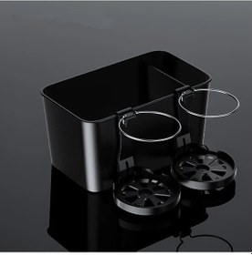 Resim Chuangyinshop Black- Çok Fonksiyonlu Abs Malzemeli Araç Depolama Kutusu Doku Tutucu Bölmeli Konsol Organizörü 