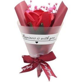 Resim Kırmızı 1 Adet Dayanıklı Simüle Sabun Çiçekler Kolay Kullanışlı Etkili Kullanım Eller Yıkama Simüle Sabun Çiçekler 