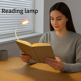 Resim Ayarlanabilir Okuma Lambası - 3 Renk Modu ile - Gece Okuma için Kompakt Tasarım, Gözleri Koruyan Yumuşak LED Işık, Pil ile Çalışır, Ev veya Ofis Kullanımı için Mükemmel, Okuma Lambası, Taşınabilir Okuma Lambası, Ayarlanabilir Parlaklık Işığı, Basit Düğme Kontrolü 