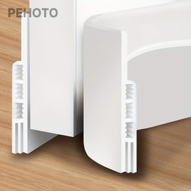 Resim 2 Adet PEHOTO Silikon Kapı Rüzgarlık, Kapı Altı İzolasyon Bandı, Ses ve Hava Geçirmez Yapışkanlı Kapı Süpürgesi 