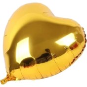 Resim Altın Sarısı Kalp Folyo Balon 45 Cm. 