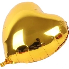 Resim Altın Sarısı Kalp Folyo Balon 45 Cm. 