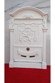 Resim USKUL DOKUM Döküm Posta Kutusu - Beyaz Aslanlı 