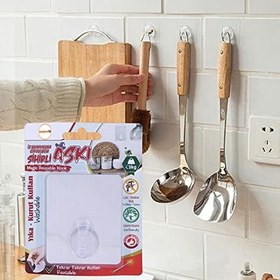 Resim Badem10 Kendinden Yapışkanlı Kapı Askılığı Duvar Banyo Mutfak Askısı GRİ 