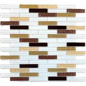 Resim MozaiKristaL Mutfak Tezgah Arası ve İç Dekorasyon İçin Kristal Cam Mozaik. Cam Ölçüleri: 15X73X4 Mm. File Ölçüsü: 30X30 Cm. ( 1 Koli = 11 File Karo = 1 m2 fiyatıdır ) 