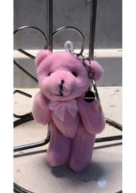 Resim Sevimli Göbekli Oyuncak Peluş Ayıcık Anahtarlık Uyku Arkadaşı Hediyelik 9 Cm PEMBE 