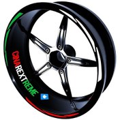 Resim Italy Design Yeşil Beyaz Kırmızı İtalyan Jant Şeridi Sticker Çınar Extreme 