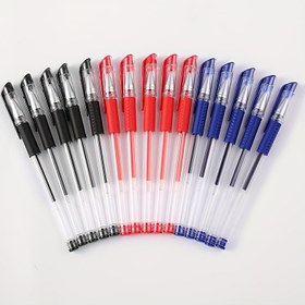 Resim 15'li Jel Mürekkepli Rollerball Kalemler - Hızlı Kuruyan ve Akıcı Yazan Plastik Kalem Seti, Ofis, Öğrenciler, Not Alma ve Ödev Düzeltme için 5 Siyah, 5 Mavi, 5 Kırmızı içerir 
