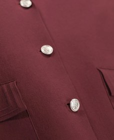 Resim Mürdüm Triko Kadın Blazer Ceket - MÜRDÜM / 44 