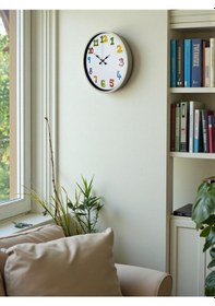 Resim Büro Ev Ofis Çocuk Odası Duvar Saati İçin 36cm Krem Mekanizma Diğer 