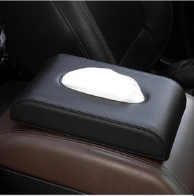 Resim Honeybeeshop Premium Pu Deri Araç Mendil Kutusu Kol Dayama Gösterge Paneli Depolama Siyah 