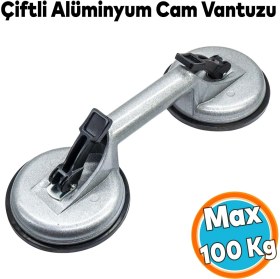 Resim Çiftli Vakumlu Alüminyum Cam Vantuzu Fayans Ahşap Metal Tutucu Taşıma Araba Kaporta Göcük Çektirme 