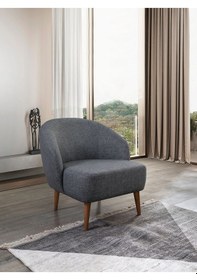 Resim Nola Tekli Koltuk & Berjer - Antrasit Keten Kumaş 