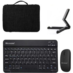 Resim Microcase Xiaomi Redmi Pad 2 11 İnch Tablet Uyumlu Tablet Çanta+türkçe Bluetooth Klavye+mouse+tablet Standı-siyah Al8128 Omuz Çantası 
