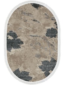 Resim Alanur Home Eko Trend Djt Yıkanabilir Kaymaz Taban Oval 3 Lü Yatak Odası Takımı 660m Suluboya Bej 