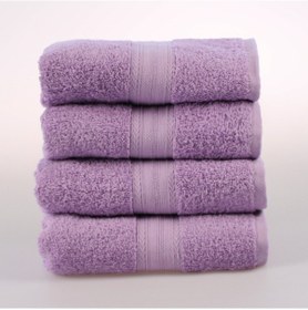 Resim Bordürlü Mor El/yüz Havlusu Mor 