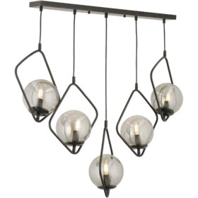 Resim Eys 5 Li Siyah Sarkıt Yemek Masası Avizesi 