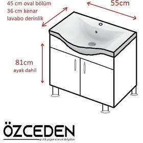 Resim Yıldız Banyo Dolabı 55 Cm Beyaz Mdf Beyaz 