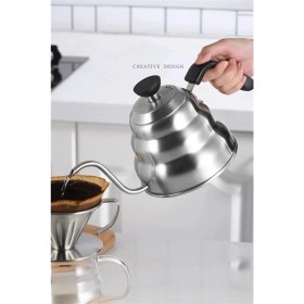 Resim PremiumPort Paslanmaz Çelik Kahve Demleme Iriliği, 1200 Ml, 3. Nesil, Drip Kettle 