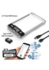 Resim Ropcomp 2.5" Sata Hdd Kutusu Telefon Yedekleme Type C Otg Usb 