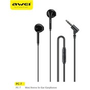 Resim Awei Pc-7/pc-7t Telli Kontrollü Kulaklık 3.5mm/tipe-c Mikrofonlu Kulak Içi Pc-7 Black 