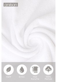 Resim Düz Beyaz Ayak Havlusu - 50x70 Cm, 300 Gr, %100 Pamuk, Spa Ve Otel Banyo Paspası, Günlük Kullanıma Uygun Beyaz 