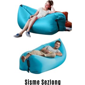 Resim Pratik Şişme Yatak Şezlong Hava ile Dolan Kamp Plaj Deniz Yatağı Şişme Koltuk 