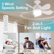 Resim Modern Tavan Fanı ve Işıklı - Sessiz 3 Hız Ayarı, LED Aydınlatma, Oturma Odası, Yatak Odası, Mutfak, Veranda için - Sabit Montajlı, E27/E26 Ampullerle Uyumlu - Enerji Tasarruflu Soğutucu Fan, İç Mekan Hava Dolaşımı, Çift Fonksiyonlu Cihaz, Çok Amaçlı Kullanım 