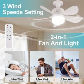 Resim Modern Tavan Fanı ve Işıklı - Sessiz 3 Hız Ayarı, LED Aydınlatma, Oturma Odası, Yatak Odası, Mutfak, Veranda için - Sabit Montajlı, E27/E26 Ampullerle Uyumlu - Enerji Tasarruflu Soğutucu Fan, İç Mekan Hava Dolaşımı, Çift Fonksiyonlu Cihaz, Çok Amaçlı Kullanım 