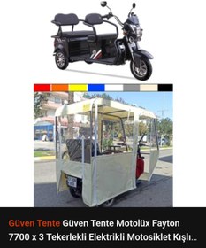 Resim MOTOLUX Motolüx Fayton 7700 x 3 Tekerlekli Elektrikli Motosiklet Kışlık Tente 