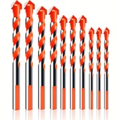Resim 10 adet Ultimate Heavy Duty Matkap Uçları Seti - Karbür Uç 6/8/10/12mm Sert Metal, Çelik, Fayans, Beton, Cam, Tuğla ve Ahşap için 