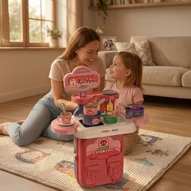Resim Ogi Mogi Toys Mutfak Oyun Seti 2’si 1 Arada Taşınabilir Sırt Çantası 