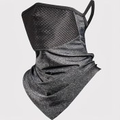 Resim Gateesat Motorcycle Yüz Maskesi Ve Boyunluk Upf Güneş Korumalı Rüzgar Geçirmez Nefes Alabilir Siyah Koyu Gri Gri 