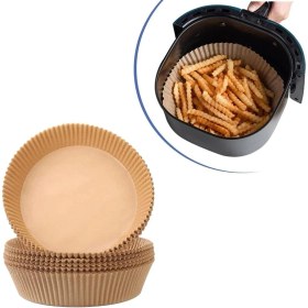 Resim Air Fryer Pişirme Yağlı Kağıdı Yağ Geçirmez Yapışmaz Gıda Bir Çok Modele Uyumlu Pişirme Kağıdı Yuvarlak Tabak Model 