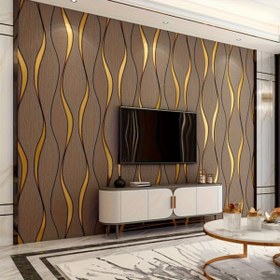 Resim 1 Rulo Modern 3D Su Dalgası Kendinden Yapışkanlı Duvar Kağıdı Rulosu - Vinil Kolay Çatlatılabilir Yapışkanlı Sticker, Oturma Odası, Mutfak, Yatak Odası, Yurt Dekorasyonu ve Mobilya Yenileme, Ev Dekorasyonu 