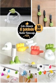 Resim Genel Markalar 50 Adet Yapışkanlı Mini Kanca Araba Depolama Organizatör Klip Kablo Düzenleyici Tutucu Esnek Düşmez 