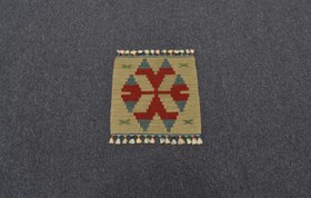 Resim Yeni El Dokuma Kare Köşe Sandalye Minderi Pınarbaşı Kayseri Yün Kilim 5966 