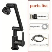 Resim Tongdashop Siyah 360 720 1080 Derece Dönebilen Musluk Seti Bağlantı Borulu Ev Restoran Tamir 
